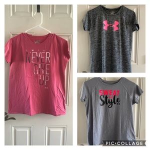Lot of 3 youth XL under armour girls shirts